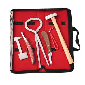 Durable Farrier <b>Tools</b> Kit with Abscess Loop Rainbow Farrier Hammer Hoof Testing <b>Tool</b> Curved Hoof Knife Buffer and Hoof Pick - Product Image 1
