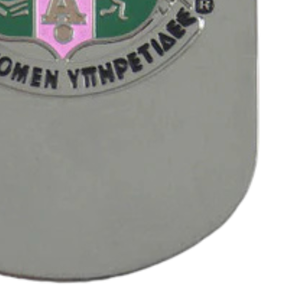 Collar para Perro de Doble Cara AKA, Colgante Estilo Militar Plateado con Letras AKA en Rosa y Verde y Cadena de Bolas con Escudo - Product Image 6