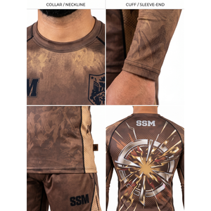 เสื้อคอมเพรสชั่นแขนยาวสำหรับผู้ชาย ป้องกันรังสียูวี ผลิตจากโพลีเอสเตอร์ผสมอีลาสเทน รับผลิตแบบ OEM พร้อมป้ายกำกับ ป้องกันแสงแดด เหมาะสำหรับกีฬา BJJ และ MMA - Product Image 4