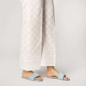 Pantalón Recto Mujer Blanco Cambric Puff Impreso PS3539 Talla XS - Product Image 1