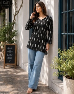 <b>Indian</b> Casual and Daily Wear Pure Cotton Short Kurtis and Tunic <b>Top</b> for Women Low Price and Best Quality Casual Wear <b>Top</b> - Product Image 1