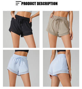 96% Nylon 4% Spandex True Fit pantalones cortos de cintura alta para mujeres pantalones cortos de mujer con bolsillo oculto en el forro transpirable - Product Image 6