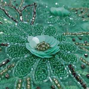 Tissu en dentelle perlée à la main de luxe, vente en gros directe d'usine, pour robe de mariée, robe de soirée, approvisionnement en vrac - Product Image 1