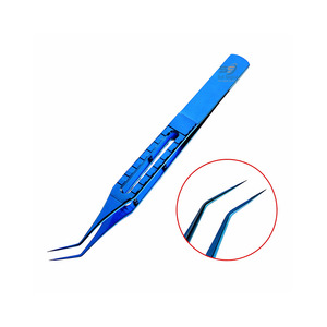 Pinzas Curvas para Trasplante Capilar de la Mejor Calidad, 11.5cm, Recubiertas de Titanio, Pinzas de Extracción FUE - Product Image 1