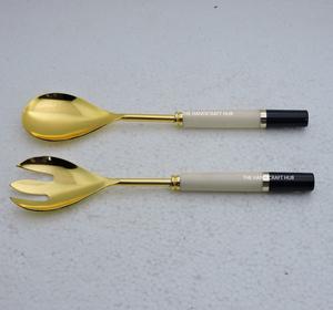 Cuillère à salade de conception nouvelle, en acier inoxydable plaqué or, style vintage, outil de service et mélangeur de salade, ustensile de cuisine - Product Image 3