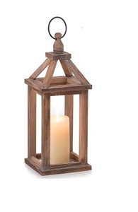 Lanterne à bougie en bois moderne faite à la main avec lanterne à bougie en métal finition ivoire pour la décoration extérieure de la maison, personnalisable - Product Image 3