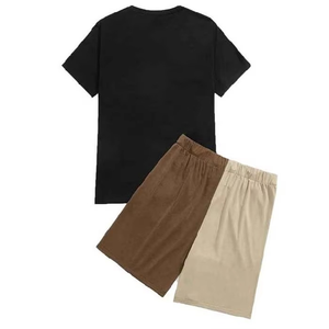 Ensemble short et t-shirt color block pour homme – Tenue décontractée d'été avec t-shirt à empiècements contrastants et short à taille élastique – Confortable et léger pour le quotidien - Product Image 6