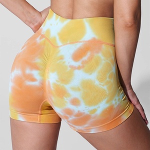 <b>Tie</b> <b>Dye</b> High Waist Yoga Shorts Women Sporty Fitness Workout Breathable Stretch Knitted Active Wear Short <b>Skirts</b> - Product Image 5