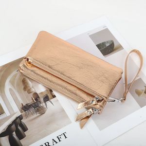 Ando Bag Cartera larga de piel de vaca auténtica para mujer con múltiples cremalleras y correa para la muñeca - Product Image 6