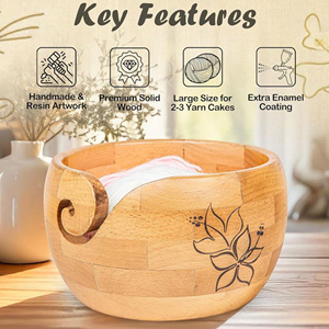 Handmade Wooden Yarn Bowl for Knitting and Crochet Supplies Premium Wooden Yarn Bowl Yarn Holder with Smooth Spiral Design - Product Image 6