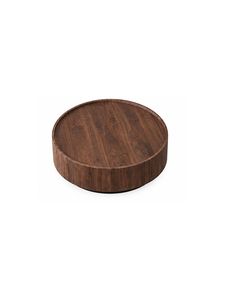 Modern Round Wooden Coffee Table Minimalist Design Living <b>Room</b> Furniture Solid Wood Top <b>Dark</b> Brown Finish - Product Image 6