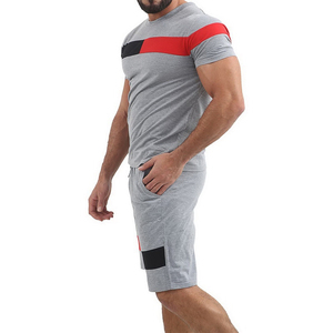New Men's Summer Solid Plus Size Sports Casual Two-Piece Tracksuit <b>Set</b> with T-Shirt and Shorts - Product Image 3