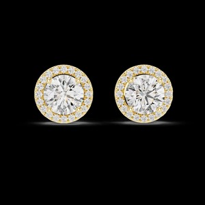 Boucles d'oreilles clous en moissanite, clous halo ronds, boucles d'oreilles alternatives en argent sterling, bijoux minimalistes délicats, cadeau pour lui - Product Image 2