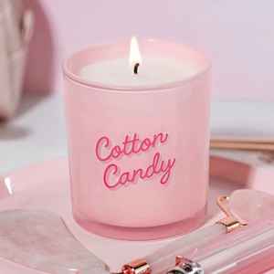 Bougie en verre personnalisée Cotton Candy pour Thanksgiving, idéale pour les couples, les réunions de famille, les cadeaux de remerciement - Product Image 1
