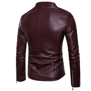 OEM Outdoor Fashion Factory Mens <b>Winter</b> <b>Leather</b> <b>Jacket</b> Stand Collar New Design Inner Warm Warmth High Quality - Product Image 5
