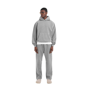 Custom Logo 3D <b>Embroidery</b> Oversized Sweatshirt French Terry Track Suit for Men 100% Cotton Heavyweight Thick Printed Pattern - Product Image 2