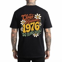 T-shirt 100 % coton personnalisé pour la réunion de classe 1976, 50 ans après, célébration commémorative des camarades de classe, vente en gros OEM ODM