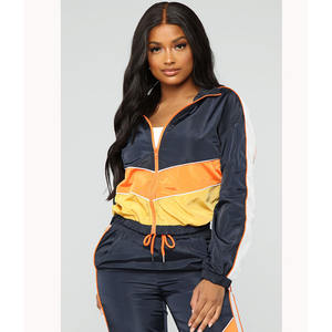 Ensemble 2 pièces unisexe personnalisé : Survêtement coupe-vent avec veste de sport zippée en nylon pour homme et femme - Product Image 5