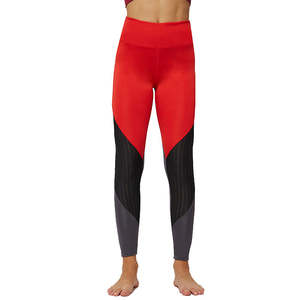 Leggings Deportivos de Cintura Alta y Elasticidad en Cuatro Direcciones |   Pantalones de Yoga Transpirables de Malla para Mujer, Material Spandex/Nylon, Cintura Elástica - Product Image 1