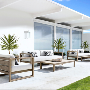 Canapé en teck avec mousse souple, élastique et durable pour deux personnes, style moderne - Product Image 4