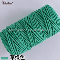 Corde de coton colorée bon marché, garniture de corde de boulanger en coton macramé de 3mm pour bricolage