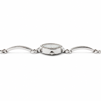 Bracelet montre en argent sterling 925 avec halo de cristaux 18 mm pour femmes, bijoux élégants et luxueux, mouvement à quartz, résistant à l'eau 3 BAR