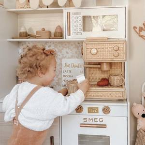 Juguete de cafetera de ratán de calidad premium para niños, juguete de rol de barista Montessori, precio más bajo - Product Image 5