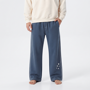 <b>Athletic</b> Men's Star Graphic Track Pants Loose Fit Full Length Sweatpants Casual Streetwear Jogger Bottoms - Product Image 3