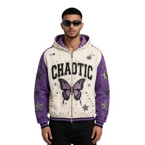 Sudaderas con Capucha Personalizadas Dreamer Tie Dye de Algodón y Felpa, con Gráfico de Estrellas Azules y Rosas, Lavado Vintage, Corte Holgado, Estilo Urbano - Product Image 3