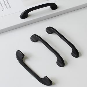 Modern Minimalist Arched Zinc Alloy Cabinet Handle Matte <b>Black</b> Drawer Pull for Kitchen Bathroom Furniture Hardware Products - Product Image 3