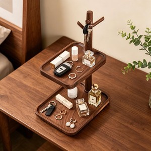Étagère de rangement en bois à double niveau pour le salon, organisation des articles divers, support multifonctionnel par AALIYAN IMPEX - Product Image 6
