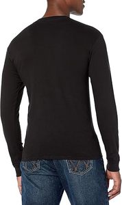 T-shirt à manches longues pour homme en coton de haute qualité 250 g/m², couleur unie, coupe ample, épais, avec logo personnalisé, vente en gros - Product Image 2