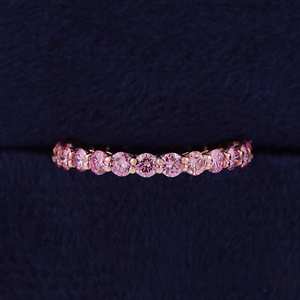 แหวนแต่งงานเพชรชมพูเพาะเลี้ยงในห้องปฏิบัติการ น้ำหนักรวม 1.40 กะรัต - ทองคำชมพู 10K - Product Image 6