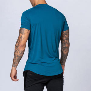 <b>Men's</b> Slim Fit Teal Short Sleeve O-Neck <b>T</b>-<b>Shirt</b> Solid Color Jersey Knitted Quick Dry Casual Blank Design - Product Image 4