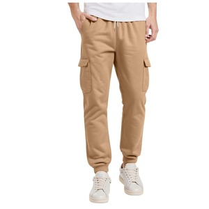 Nouveau pantalon décontracté pour homme, couleur unie, taille haute élastique, grandes poches et coupe ajustée, style minimaliste et polyvalent - Product Image 4