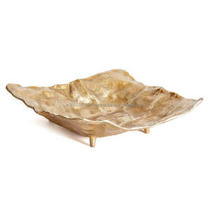 Bandeja Decorativa Artesanal de Aluminio Moderno Personalizada para el Hogar y Jardín, Chapada en Oro, Venta al por Mayor Directa de Fábrica - Product Image 1