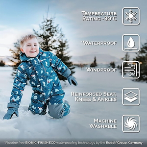 Combinaison de ski pour enfants, imperméable, hiver, une pièce, avec capuche, coupe-vent, isolée, pour garçons, filles, enfants - Product Image 6