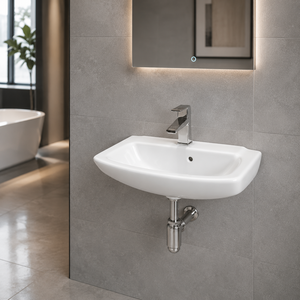 LAVISH Oval Wall-Hung Wash Basin Easy Clean Glossy Modern Mall Hall Apartment Villa 5 Year Warranty Office Hotel School Hospital - Product Image 4