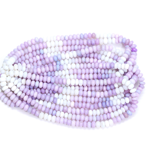 Hermosas cuentas de ópalo de color violeta claro en forma de rondel, cuentas de ópalo violeta, cuentas de ópalo, para la elaboración de joyería artesanal. - Product Image 2