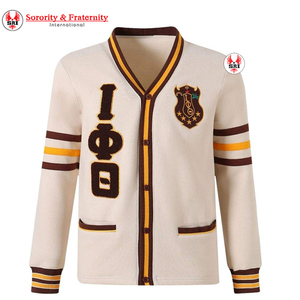 Cárdigan de Forro Polar Marrón Dorado Iota Phi Theta, Ropa Griega de Fraternidad, Suéter con Botones, Ajuste Elegante y Clásico de Primera Calidad - Product Image 2