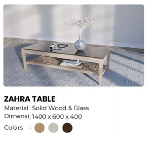 Table basse moderne rectangulaire, table centrale avec plateau en verre et base en bois, table à thé pour salon - Product Image 6