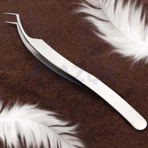 Pinzas de Acero Inoxidable de 12.8cm con Punta Curva para Aplicación Profesional de Extensiones de Pestañas, Gran Venta - Product Image 6