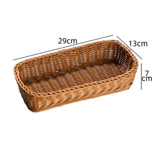BEST SELLING Vietnam Natural Rattan <b>Basket</b> Handwoven Wholesale Wicker Tray Set for Home Hotel Cosmetic Organizer - Product Image 4