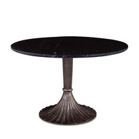 Meubles de restaurant et de café commerciaux, table de bistrot pliable en métal et plateau en marbre noir, base en métal, table à manger
