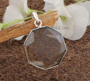 จี้ควอตซ์สโมคกี้ธรรมชาติสไตล์วินเทจ เงินแท้ 925 ชุบแพลตตินั่ม สร้อยคอสีน้ำตาลทำมือ เครื่องประดับอัญมณีสำหรับทุกเพศ - Product Image 4