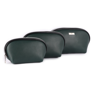 Travel Pouch Set Premium Rexine Cosmetic Pouch Set Elegant Travel Organizer Pouch Set Toiletry organizer three set pouch - Product Image 1