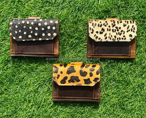 กระเป๋าใส่บัตรเครดิตหนังวัวแท้แบบตะวันตกกระเป๋าสตางค์ขนาดเล็กลายหนังวัวแท้ - Product Image 4