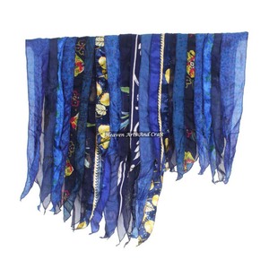 Imitation <b>Silk</b> Sari 15 Stripes Long Neck <b>Scarf</b> Stole <b>Vintage</b> Digital Printed Multi-Functional Women's Spring Season Rajasthan - Product Image 4