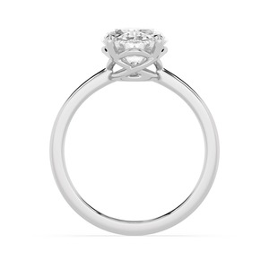 Bague de fiançailles de luxe moderne avec diamant solitaire ovale de laboratoire ultra-pur et bande classique élégante en forme de couronne - Product Image 4