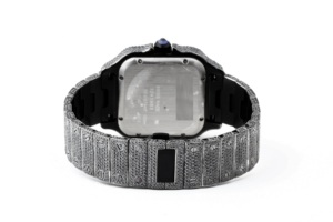 Reloj Iced Out Totalmente Negro con Números Romanos Cuadrados, Completamente Adornado con Diamantes, Automático, de Lujo, Estilo Hip Hop, para Hombre, Reloj de Joyería Premium - Product Image 6